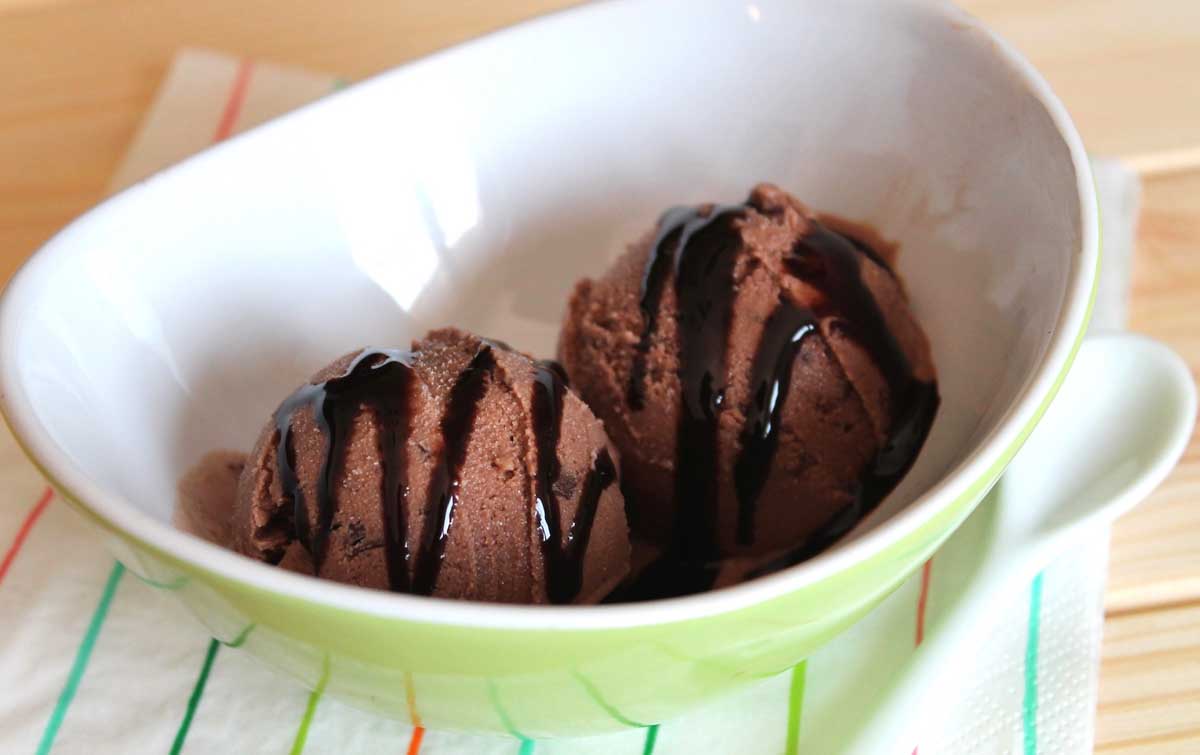 Yogur helado de chocolate sin lactosa