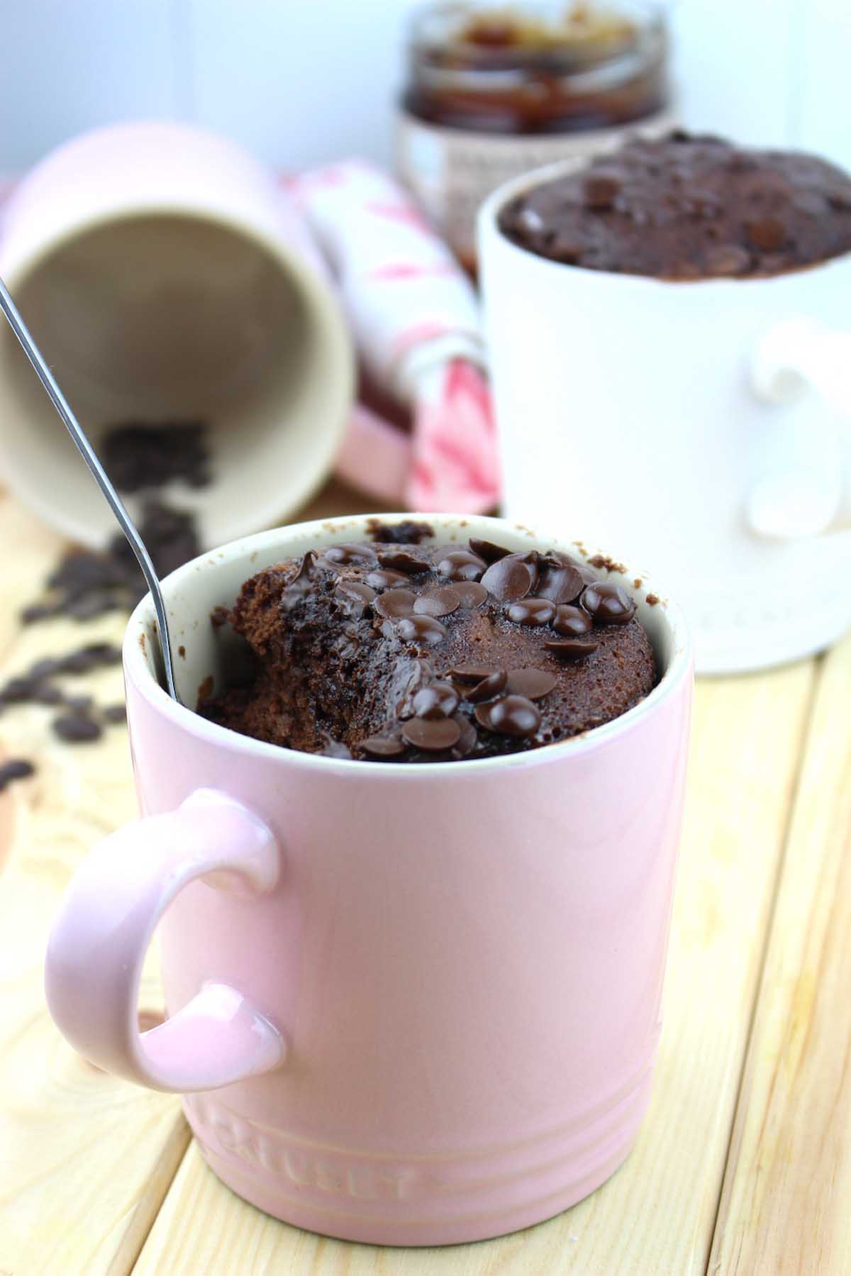 Mug cake de nutella y chocolate sin lactosa