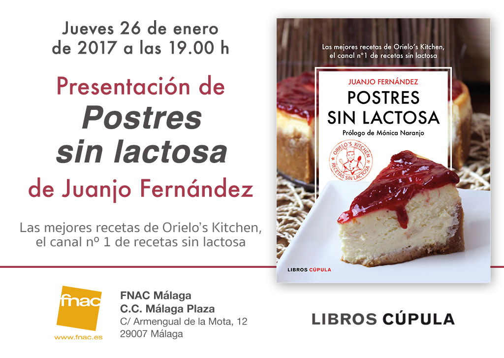 Firma del libro Postres sin lactosa. Juanjo Fernández