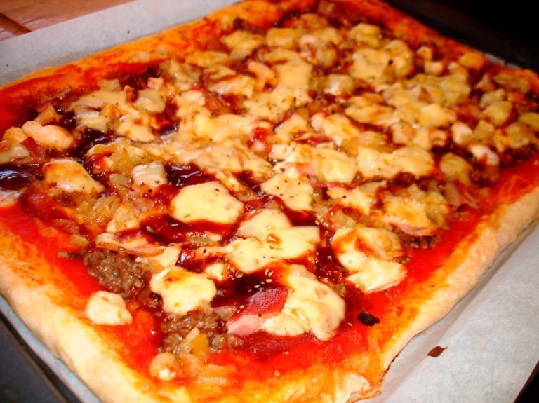 Pizza Barbacoa sin lactosa casera
