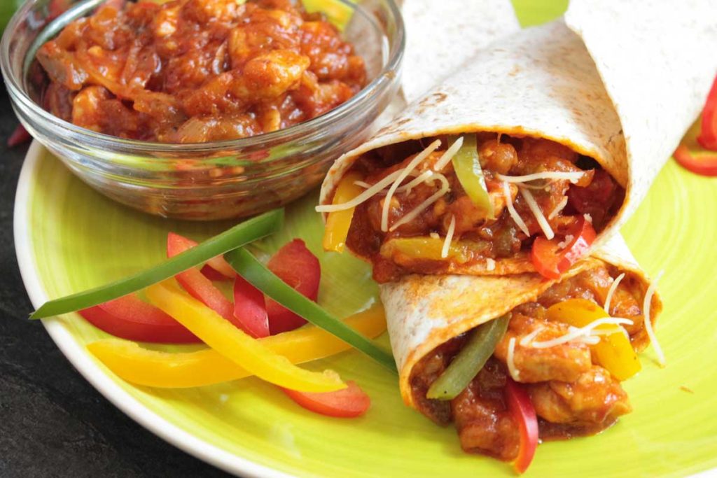 Burritos mexicanos de pollo y queso sin lactosa Recetas sin lactosa