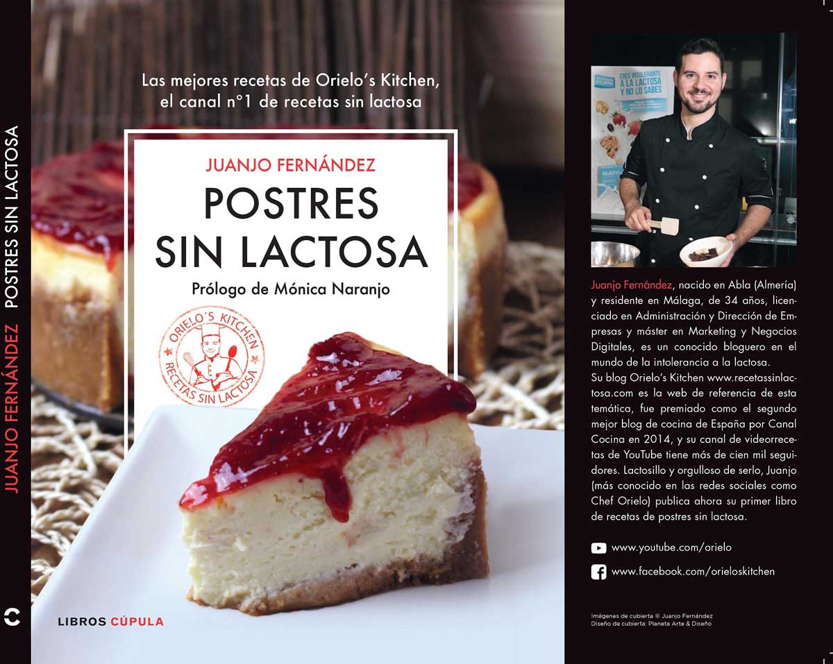 Libro Postres sin lactosa. Juanjo Fernández. Orielo's Kitchen