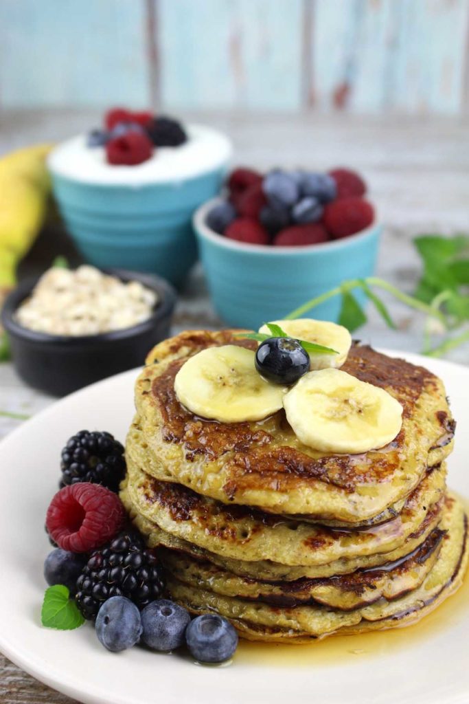 Tortitas de avena y plátano Pancakes sin azúcar, sin harina y sin