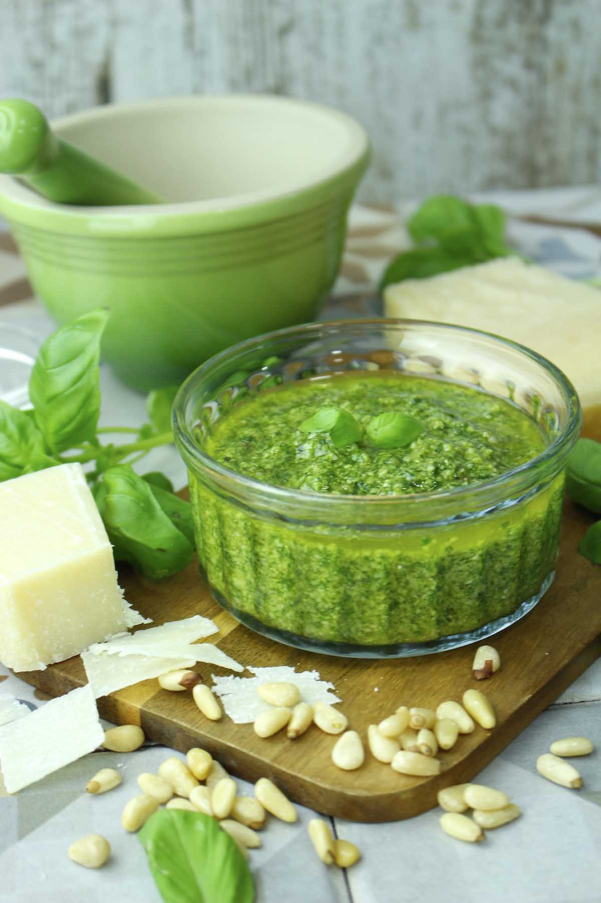 Pesto casero sin lactosa Auténtica receta italiana de salsa pesto