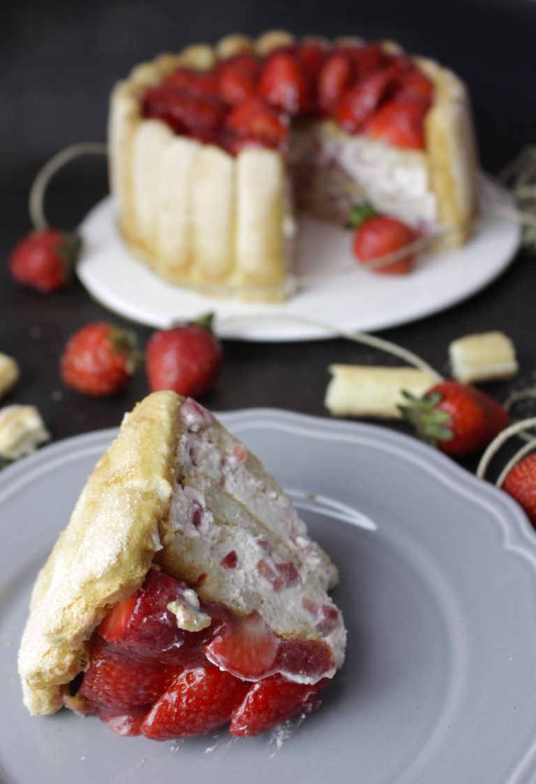 Tarta Carlota o Charlotte de fresas y mascarpone | sin horno y sin ...
