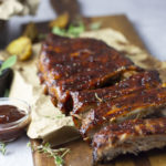 Costillas de cerdo en salsa barbacoa muy tiernas