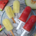 Paletas o polos de sandía y melón sin lactosa